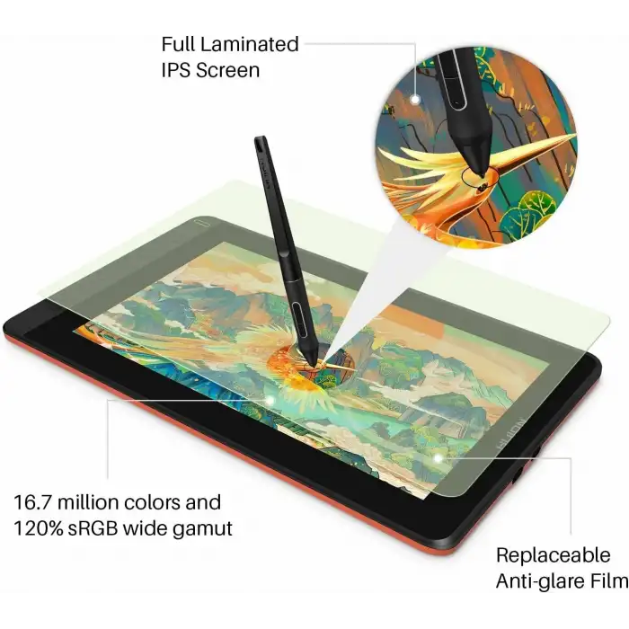 HUION KAMVAS 12 Tam Lamine Ekranlı USB-C Bağlantılı Grafik Tablet