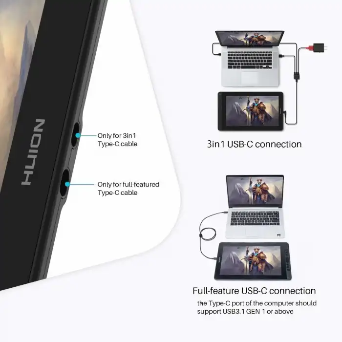 HUION KAMVAS 13 - 13.3 Inc Tam Lamine Grafik Çizim Tableti