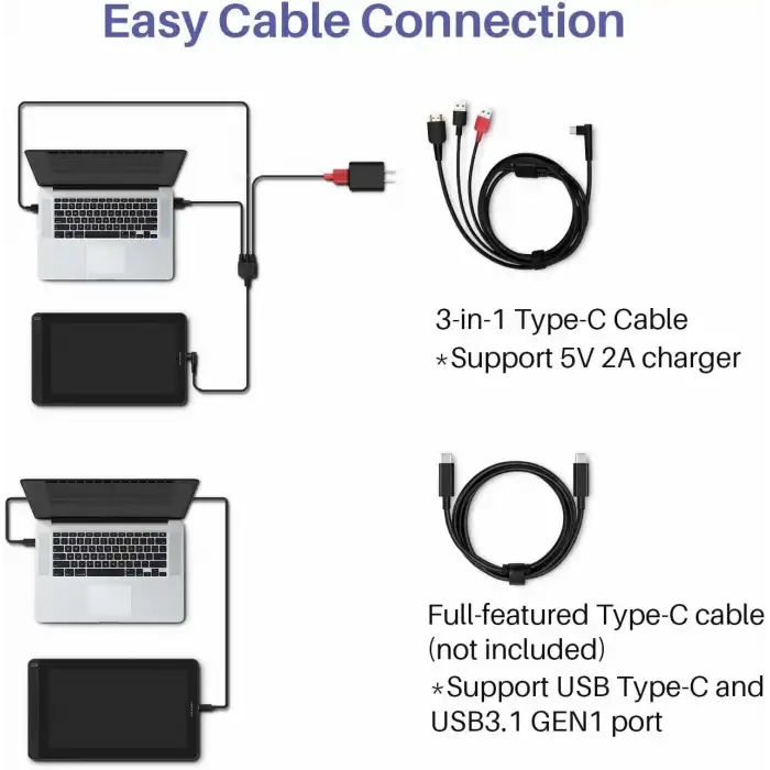 HUION KAMVAS 13 Grafik Çizim Tableti, Ayarlanabilir Stand - Yeşil