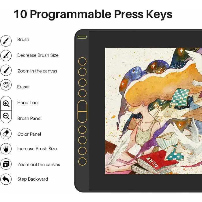 HUION KAMVAS 16 Grafik Çizim Tableti 15 Inc Ekranlı