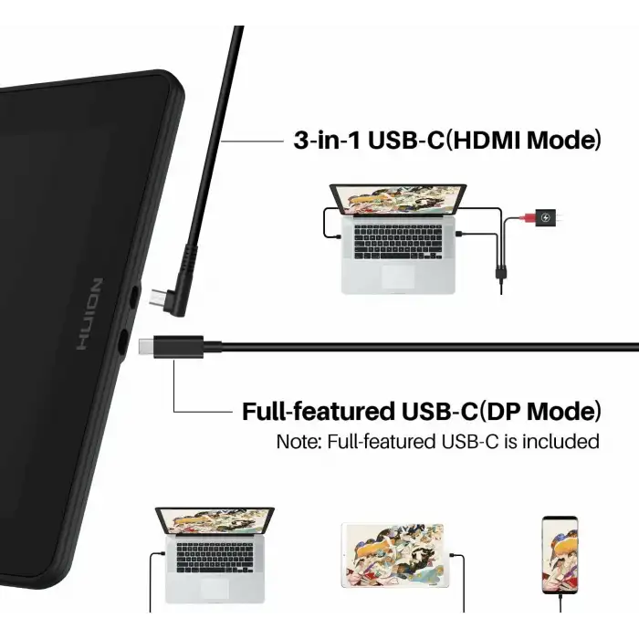 HUION KAMVAS 16 Grafik Çizim Tableti - Ayarlanabilir Stand - 15 Inc