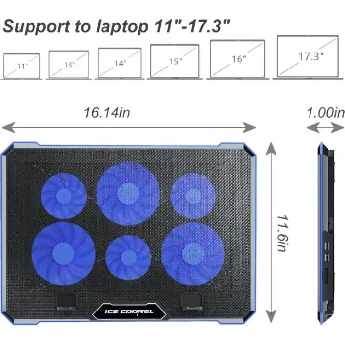 ICE COOREL Dizüstü Bilgisayar Soğutma Pedi - 38-43.9 cm