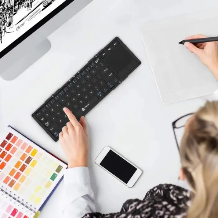 iClever Hassas TouchPadli Katlanır Bluetooth Klavye