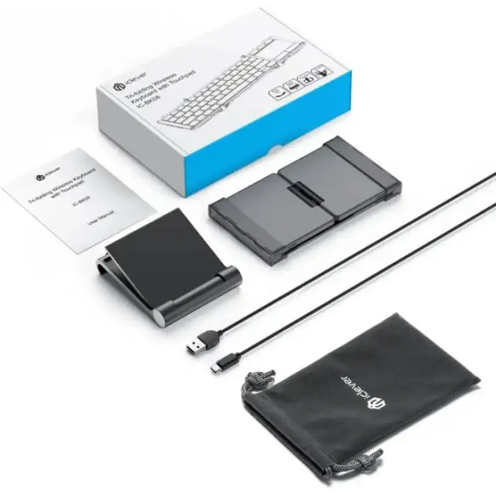 iClever Hassas TouchPadli Katlanır Bluetooth Klavye