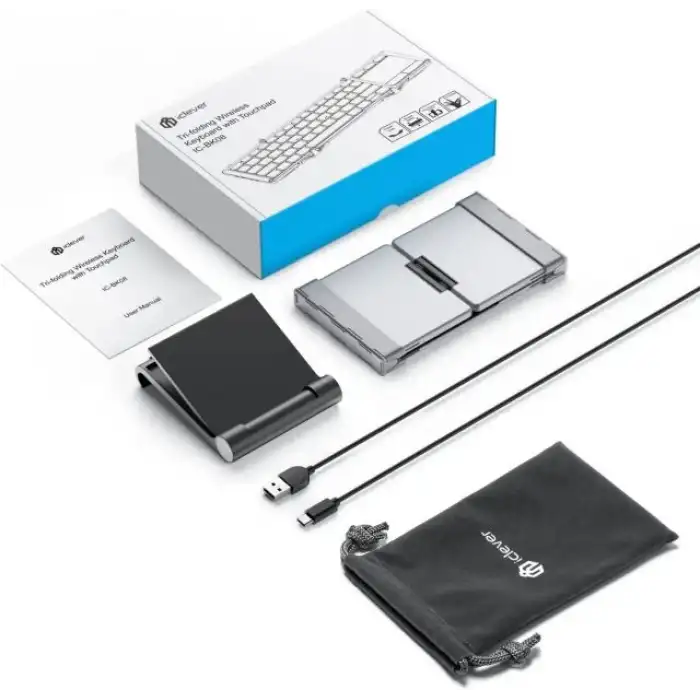 iClever Hassas TouchPadli Katlanır Bluetooth Klavye