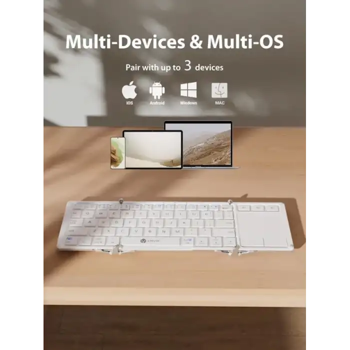 iClever Hassas TouchPadli Katlanır Bluetooth Klavye