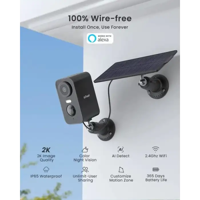 ieGeek Kablosuz Pille Çalışan WiFi Güvenlik Kamerası