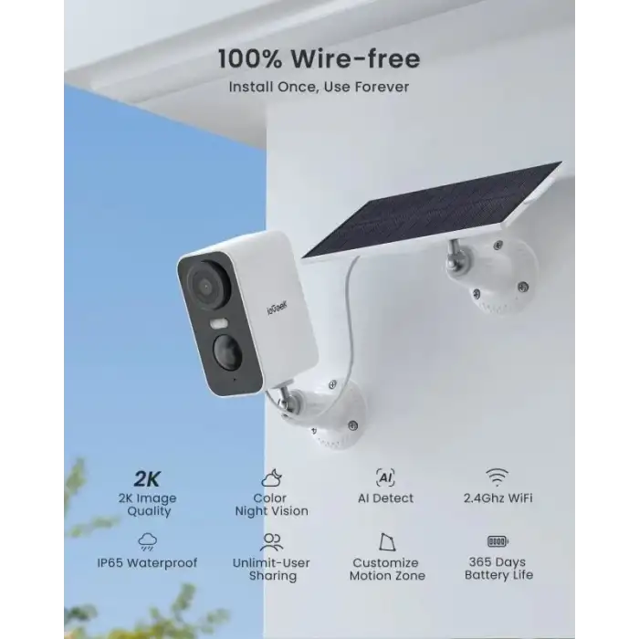 ieGeek Kablosuz Pille Çalışan WiFi Güvenlik Kamerası