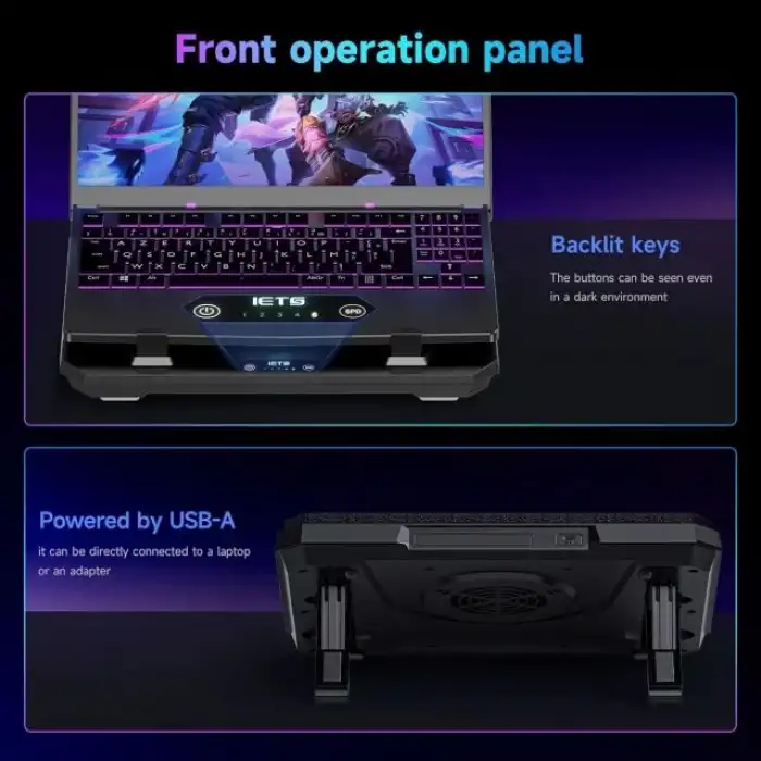 IETS GT300 Çift Üflemeli Laptop Soğutucusu - 35.5-43 cm