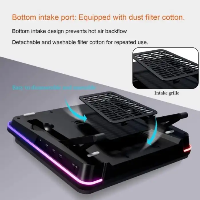 IETS GT600 RGB Dizüstü Bilgisayar Soğutucu V2(RGB+HUB)