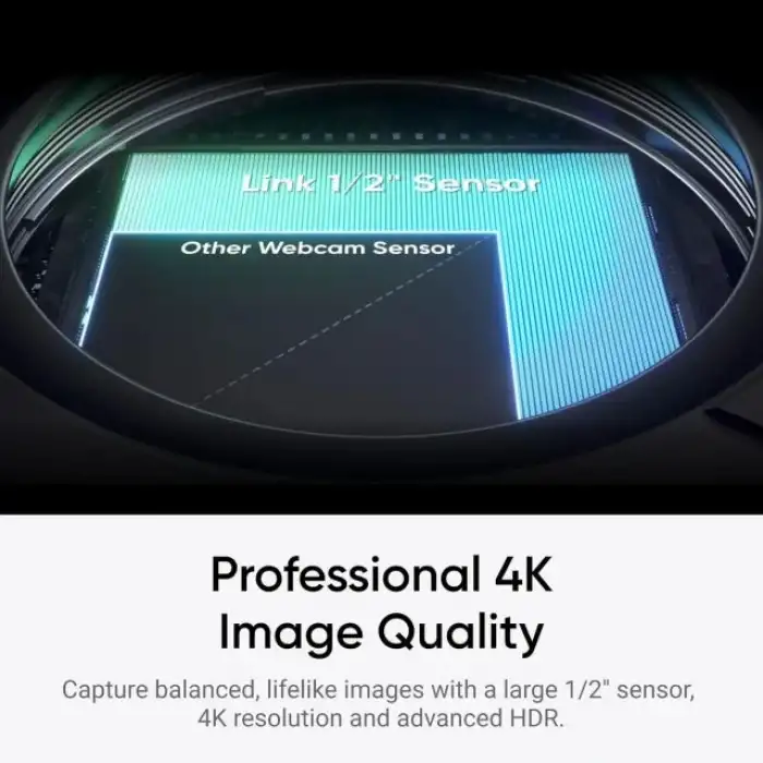 Insta360 Link 2 - PC/Mac için PTZ 4K Web Kamerası, 1/2 Sensör, Yapay Zeka Takip Özelliği