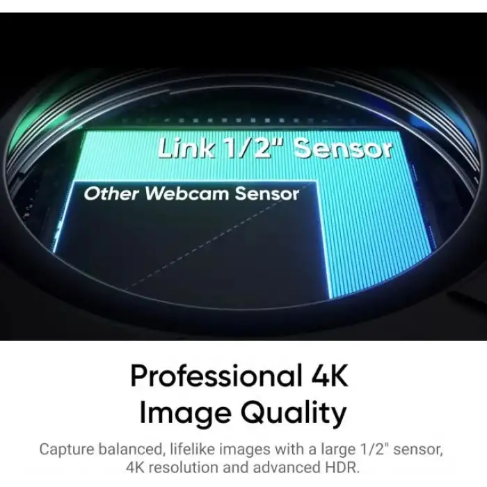 Insta360 Link 2 - PC/Mac için PTZ 4K Web Kamerası, 1/2 Sensör, Yapay Zeka Takip Özelliği