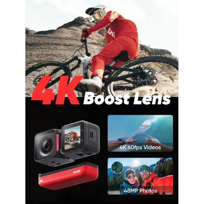 Insta360 ONE RS Twin - Suya Geçirmez Pil Setli 4K 60fps Aksiyon Kamerası