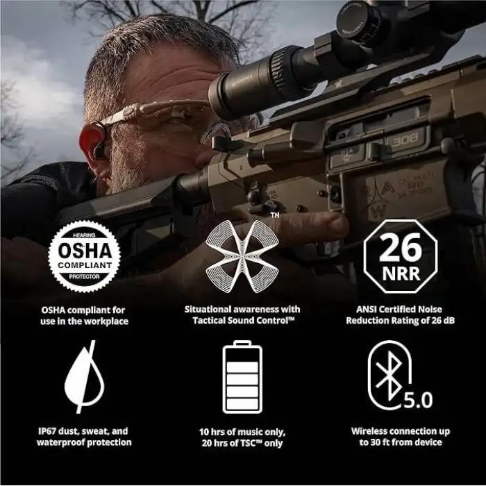 ISOtunes Sport ADVANCE BT Atış Kulaklıkları: Bluetooth İşitme Koruması - Yeşil