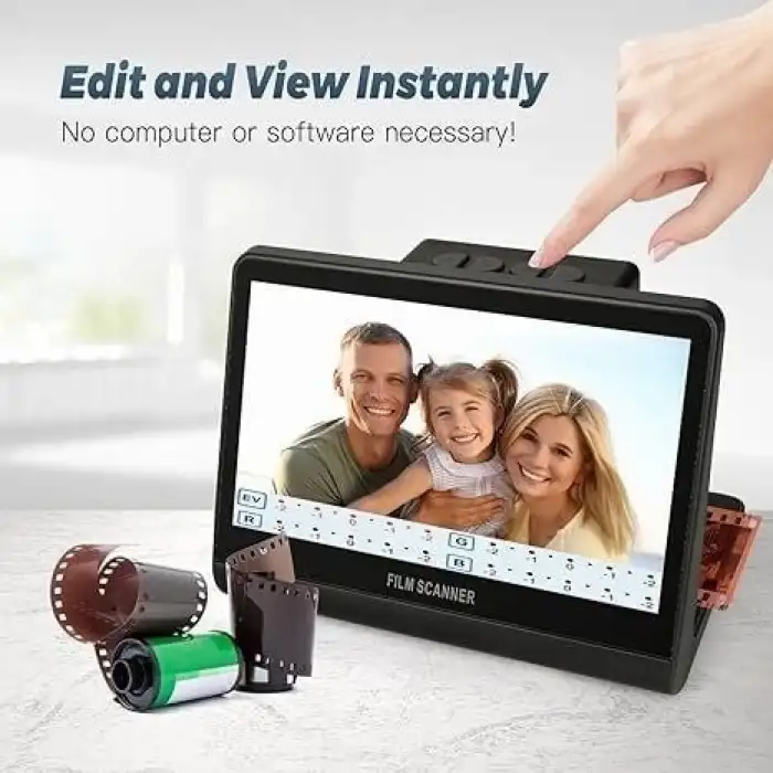 Jerbiaby 7 inç LCD Ekranlı 48 MP Film ve Slayt Tarayıcı 16GB