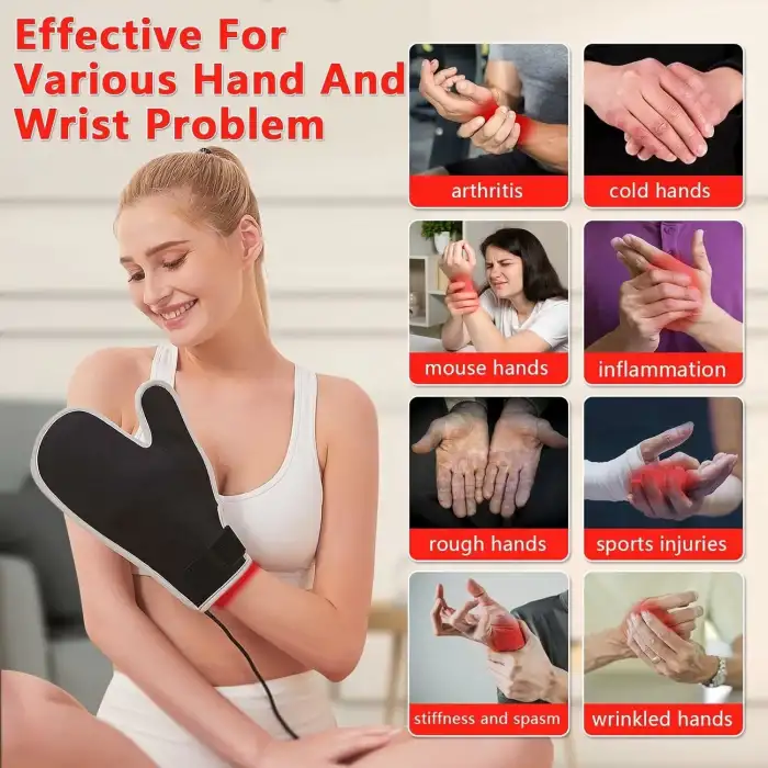 JOBYNA Kırmızı Işık Terapi Eldiveni, 850nm Yakın Kızılötesi Işık