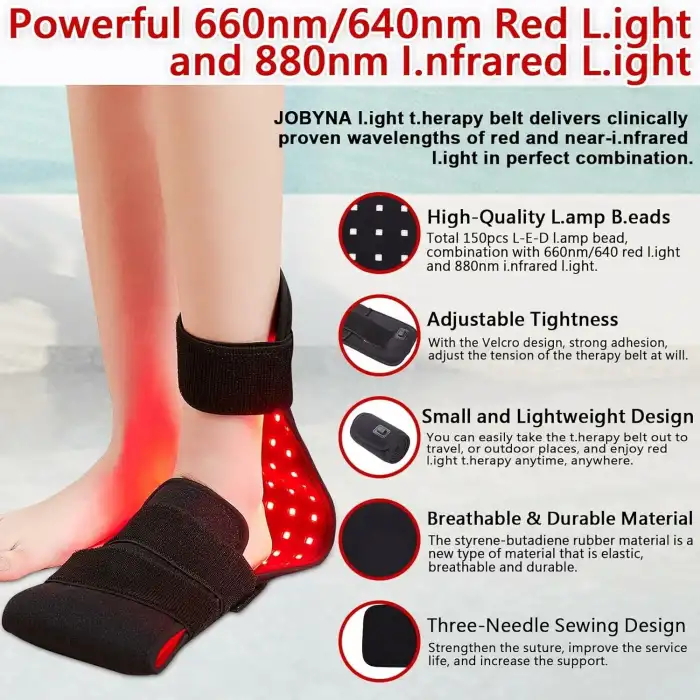 JOBYNA Kırmızı Işık ve Kızılötesi Işık, Ayak veya Vücut için, 640/660nm Kırmızı Işık