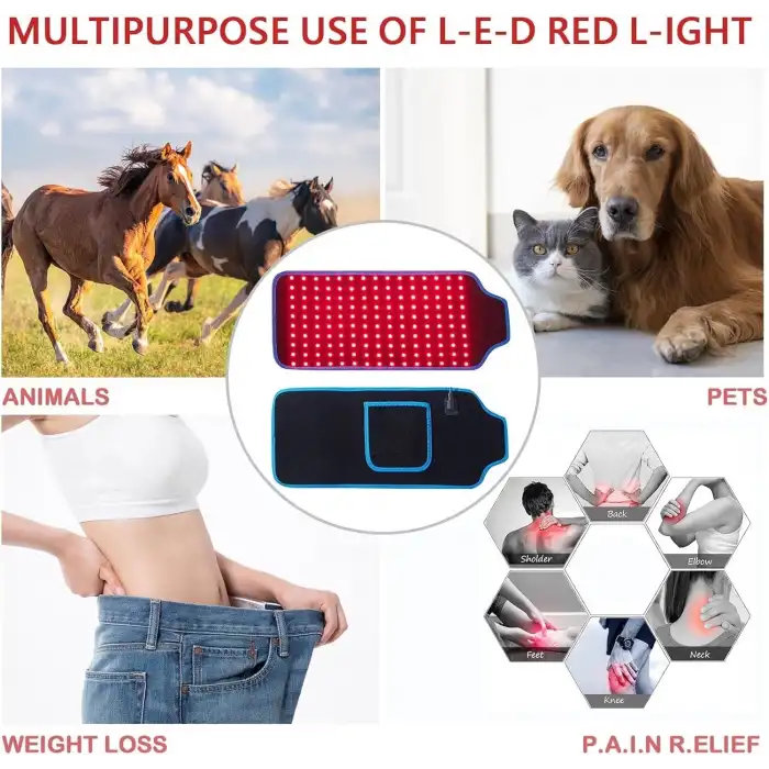 JOBYNA Kırmızı ve Kızılötesi Işık Terapi Kemeri, 660nm L-E-D Kırmızı Işık