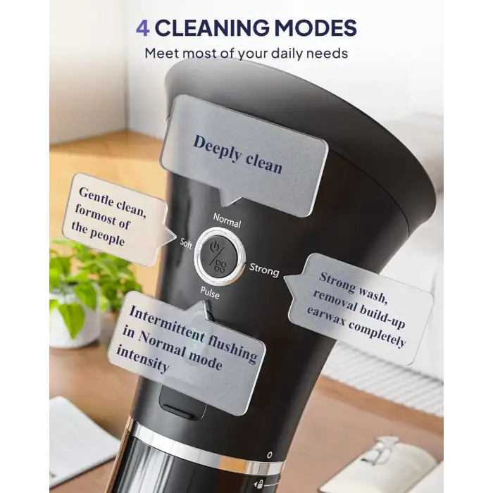 Kaugic Akıllı Su Sıcaklık Sensörü ile Güvenli Kulak Temizleyici - Siyah