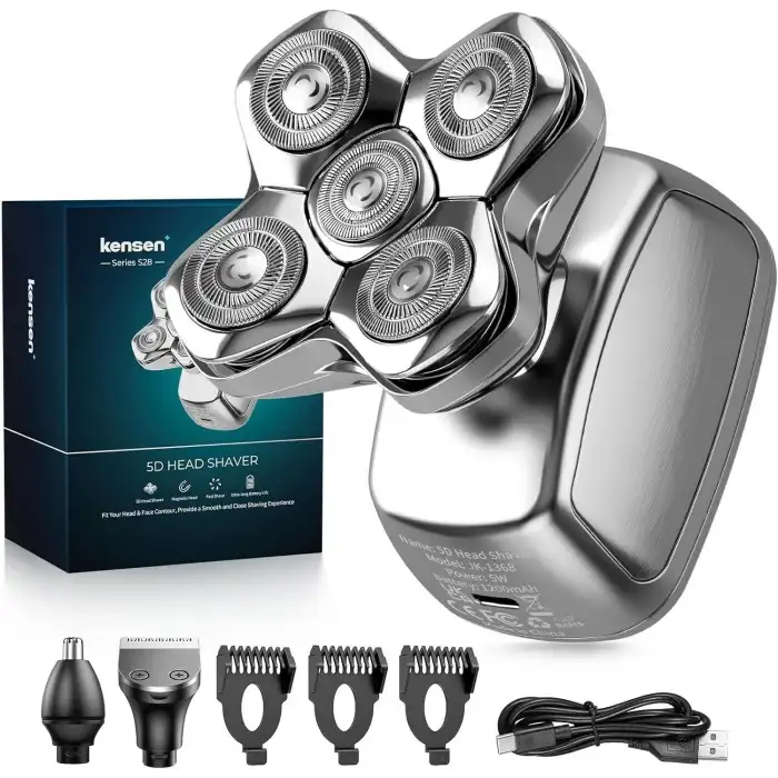 Kensen 5D Manyetik Baş Tıraş Makinesi - LED Ekranlı - Islak ve Kuru