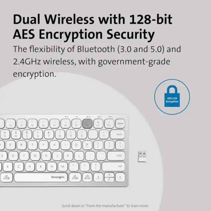 Kensington Çok Cihazlı Çift Kablosuz Kompakt Klavye (K75502US)