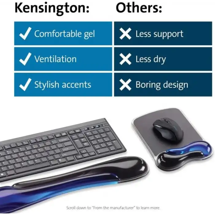 Kensington Duo Jel Fare ve Klavye Bilek Dinlendirme Paketi Seti