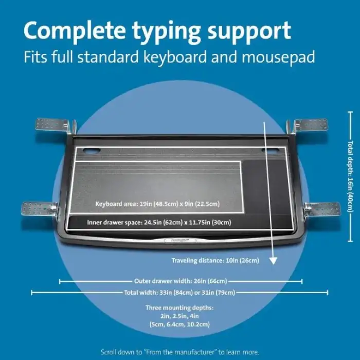 Kensington Underdesk Basic Klavye Çekmecesi (K60009US)