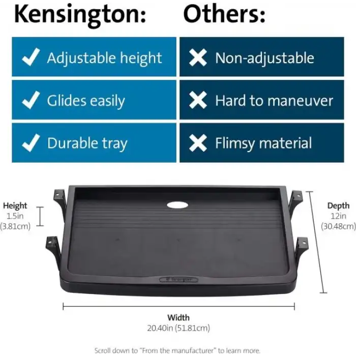 Kensington Underdesk Basic Klavye Çekmecesi (K60009US)