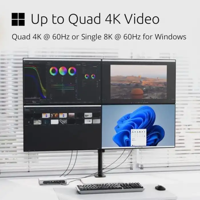 Kensington USB4 Dörtlü 4K Ekran Bağlantı İstasyonu (SD5800T)