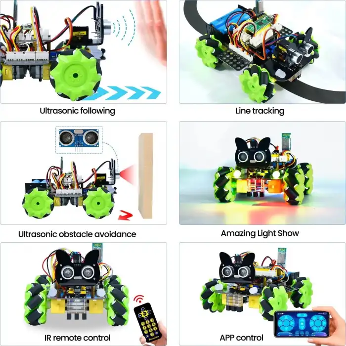 KEYESTUDIO 4WD Mecanum PICO Robot Araba - Raspberry Pi Pico Dahil