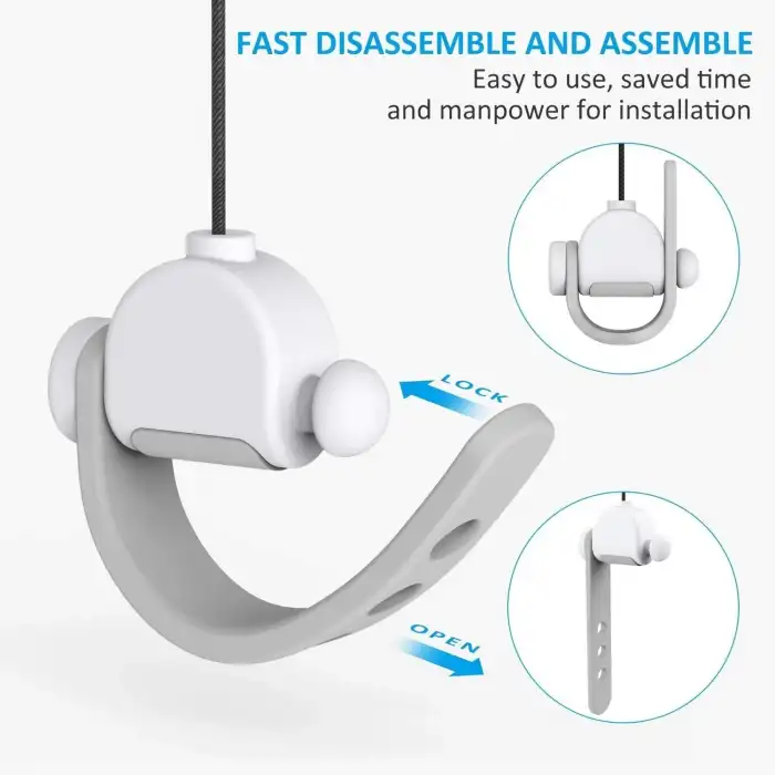 KIWI design VR Kablo Yönetimi, 3 Paket VR Makara Sistemi - Beyaz