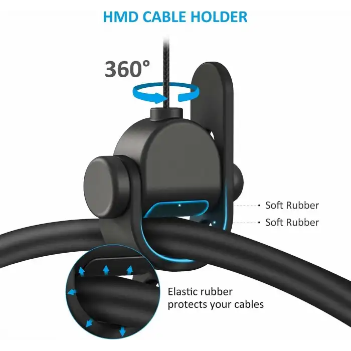 KIWI design VR Kablo Yönetimi, 3 Paket VR Makara Sistemi - Siyah