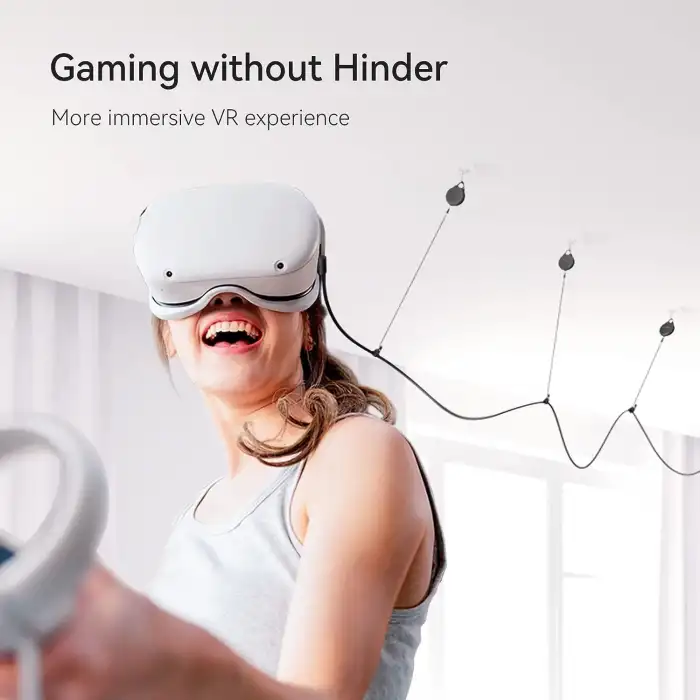 KIWI design VR Kablo Yönetimi, 6 Paket VR Makara Sistemi - Siyah
