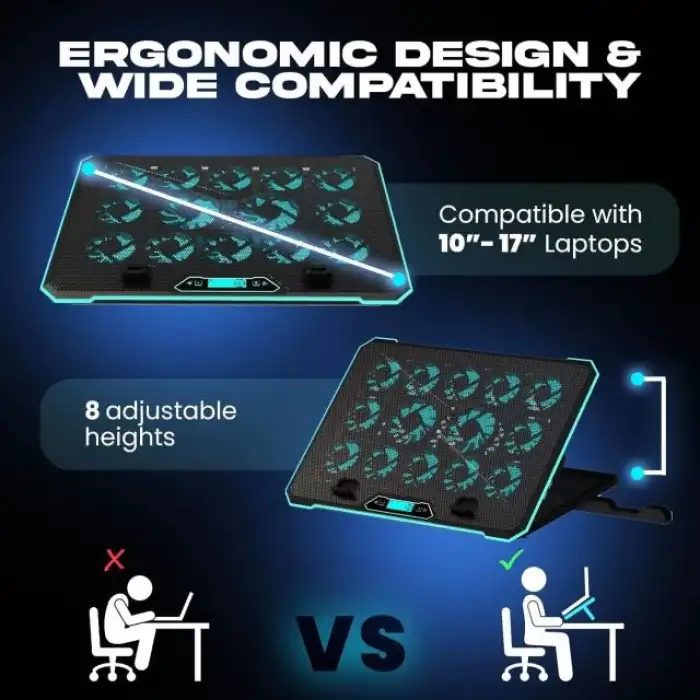 KLIM V8 Oyun Dizüstü Bilgisayar Soğutma Pedi