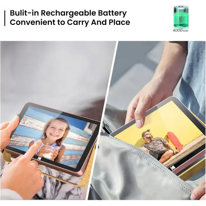 Kodak 10.1 Inc WiFi Dijital Fotoğraf Çerçevesi 1200x800 Dokunmatik Ekran, Pembe