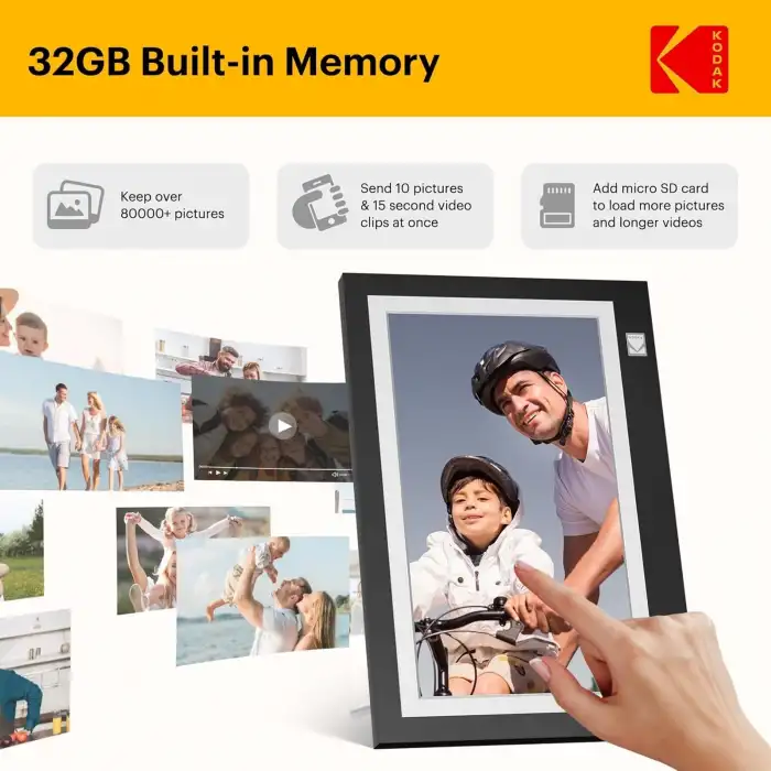 Kodak 11.6 Inc WiFi Dijital Fotoğraf Çerçevesi, 1366x768 HD IPS Dokunmatik Ekran