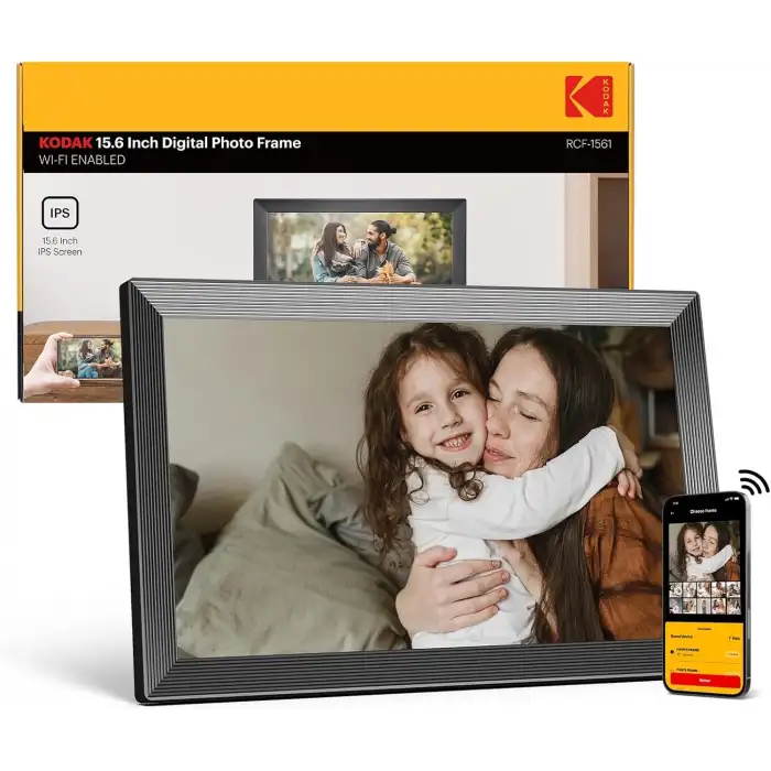 Kodak 15.6 Inc WiFi Dijital Fotoğraf Çerçevesi 1920x1080 HD IPS Dokunmatik Ekran