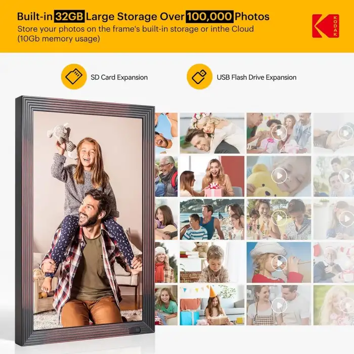 Kodak 21.5 Inc WiFi Dijital Fotoğraf Çerçevesi 1920x1080 FHD IPS Ekran Kumandalı