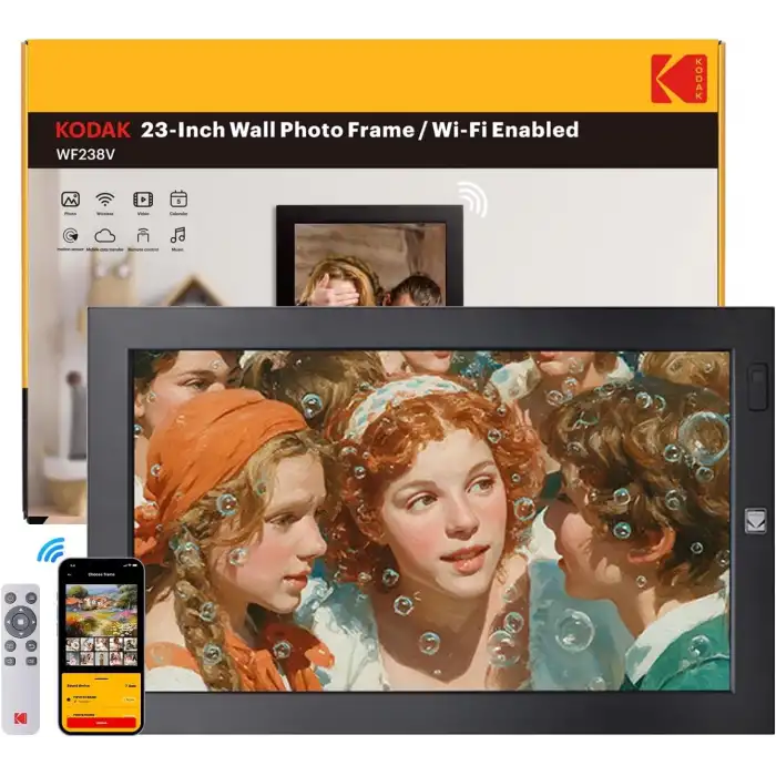 KODAK 23.8 Inc WiFi Dijital Fotoğraf Çerçevesi, 1920x1080 FHD IPS Ekran