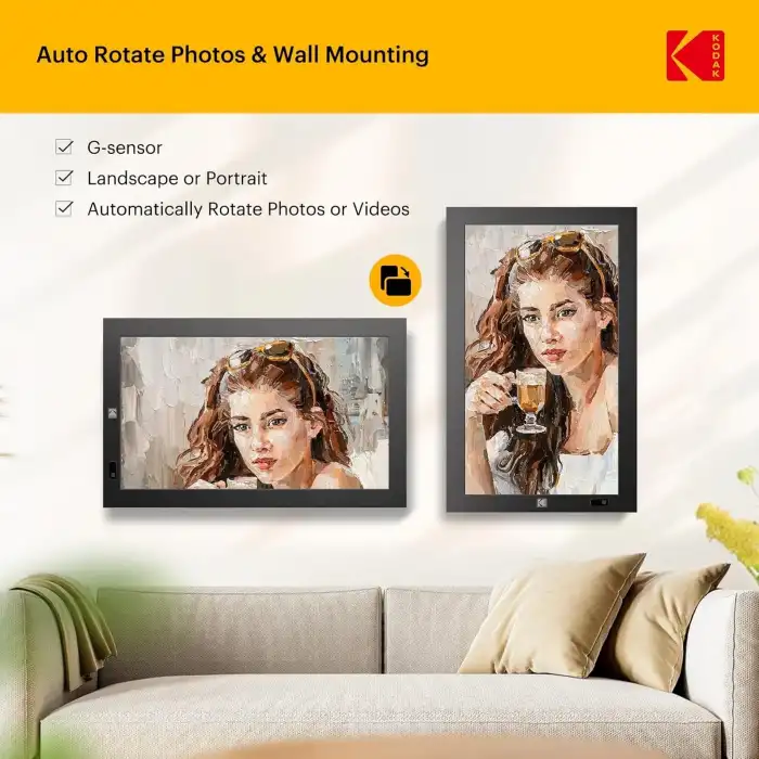 KODAK 23.8 Inc WiFi Dijital Fotoğraf Çerçevesi, 1920x1080 FHD IPS Ekran
