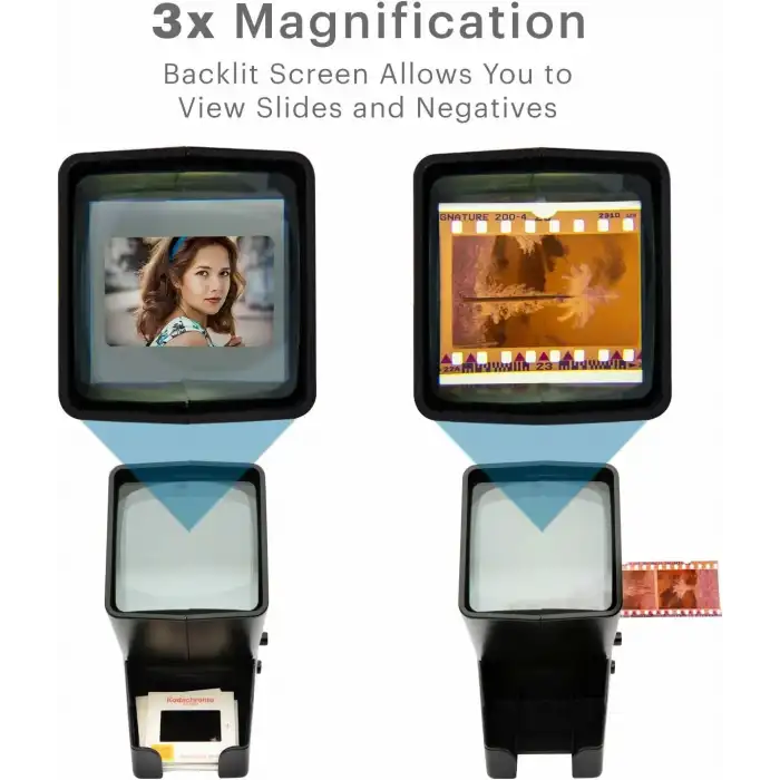 KODAK 35mm Slayt ve Film Görüntüleyici - Pille Çalıştırma, 3X Büyütme