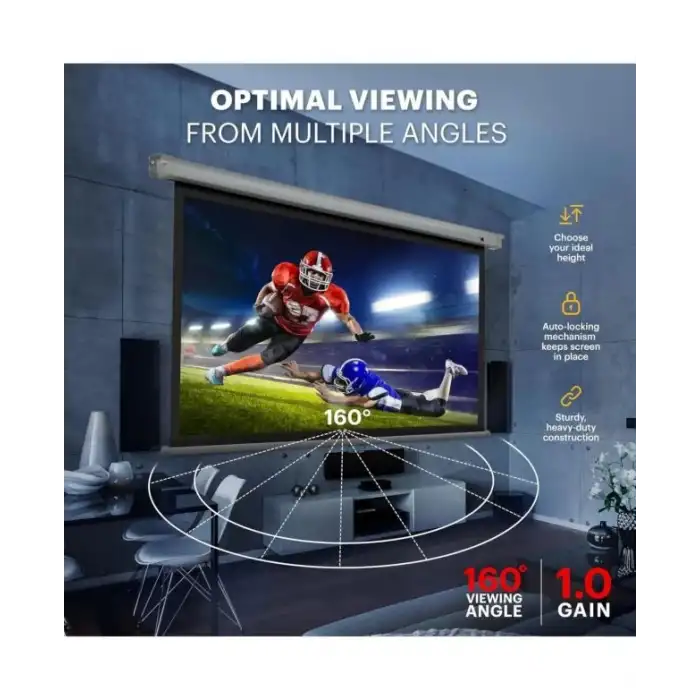 Kodak 80 Manuel Aşağı Çekilebilir Projektör Perdesi