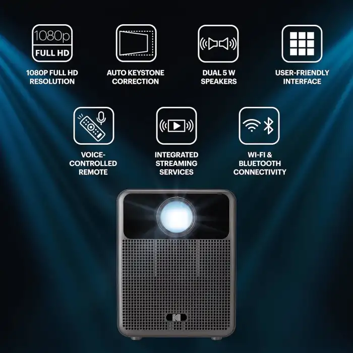 KODAK FLIK HD10 Android TV 1080P FHD Akıllı Video Projektör Sistemi