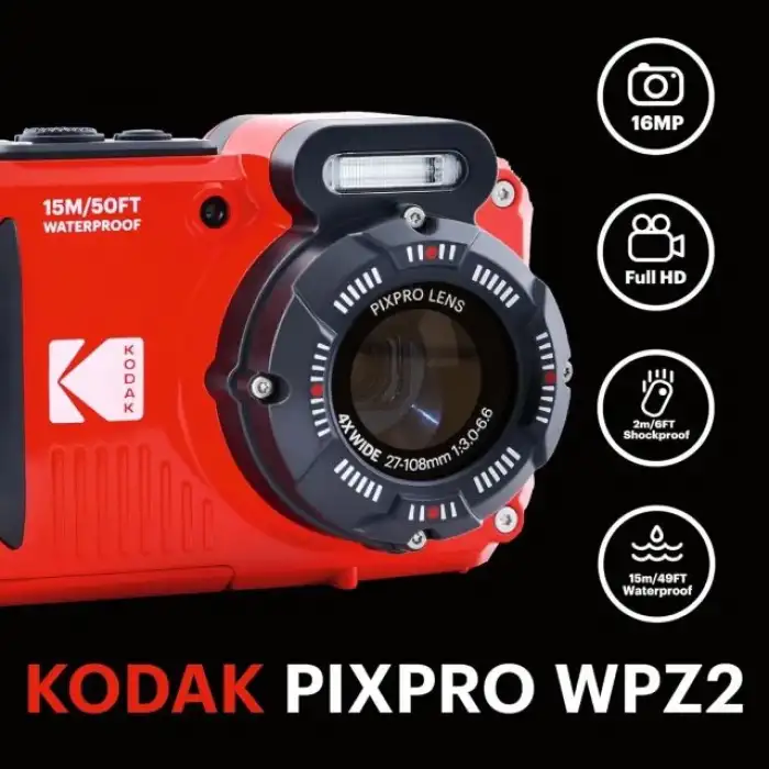 KODAK PIXPRO WPZ2 Su Geçirmez WiFi Dijital Fotoğraf Makinesi