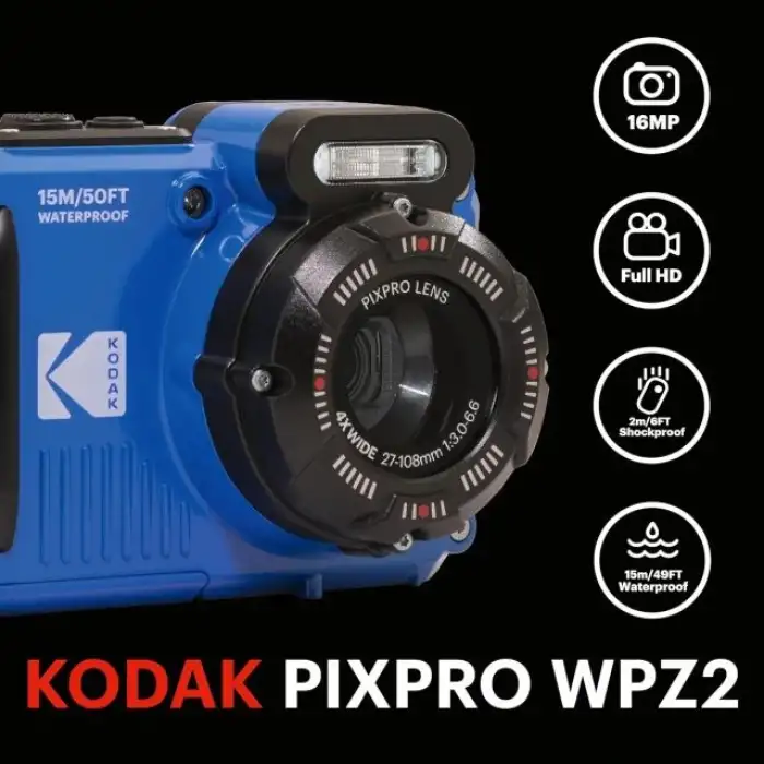 KODAK PIXPRO WPZ2 Su Geçirmez WiFi Dijital Fotoğraf Makinesi
