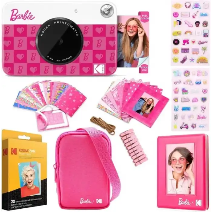 Kodak x Barbie Printomatic Tam Renkli Anında Baskı Dijital Fotoğraf Makinesi - Hediye Paketi