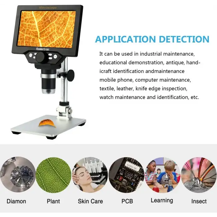 Koolertron 12MP 1-1200X Büyütme 1080P 7 Inc LCD Dijital Mikroskop,
