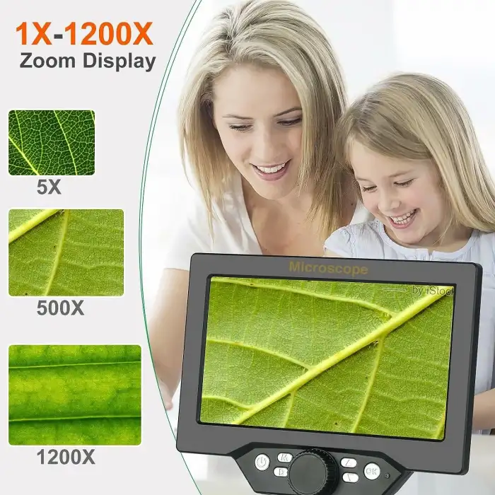 Koolertron 12MP 1-1200X Büyütme 7 Inc LCD Dijital Mikroskop
