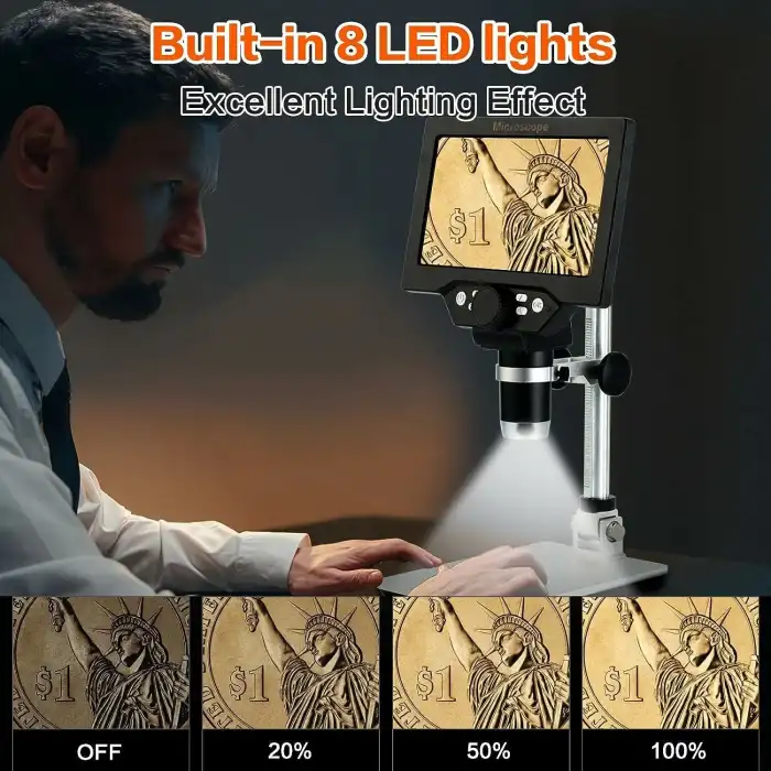 Koolertron 12MP 1-1200X Büyütme 7 Inc LCD Dijital Mikroskop