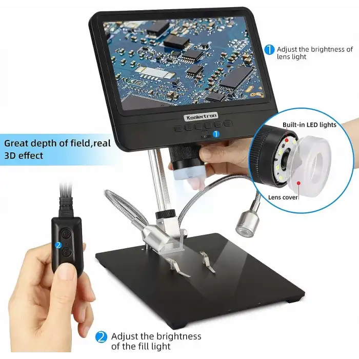 Koolertron 12MP 5X-260X 8.5 Inc LCD Dijital Mikroskop
